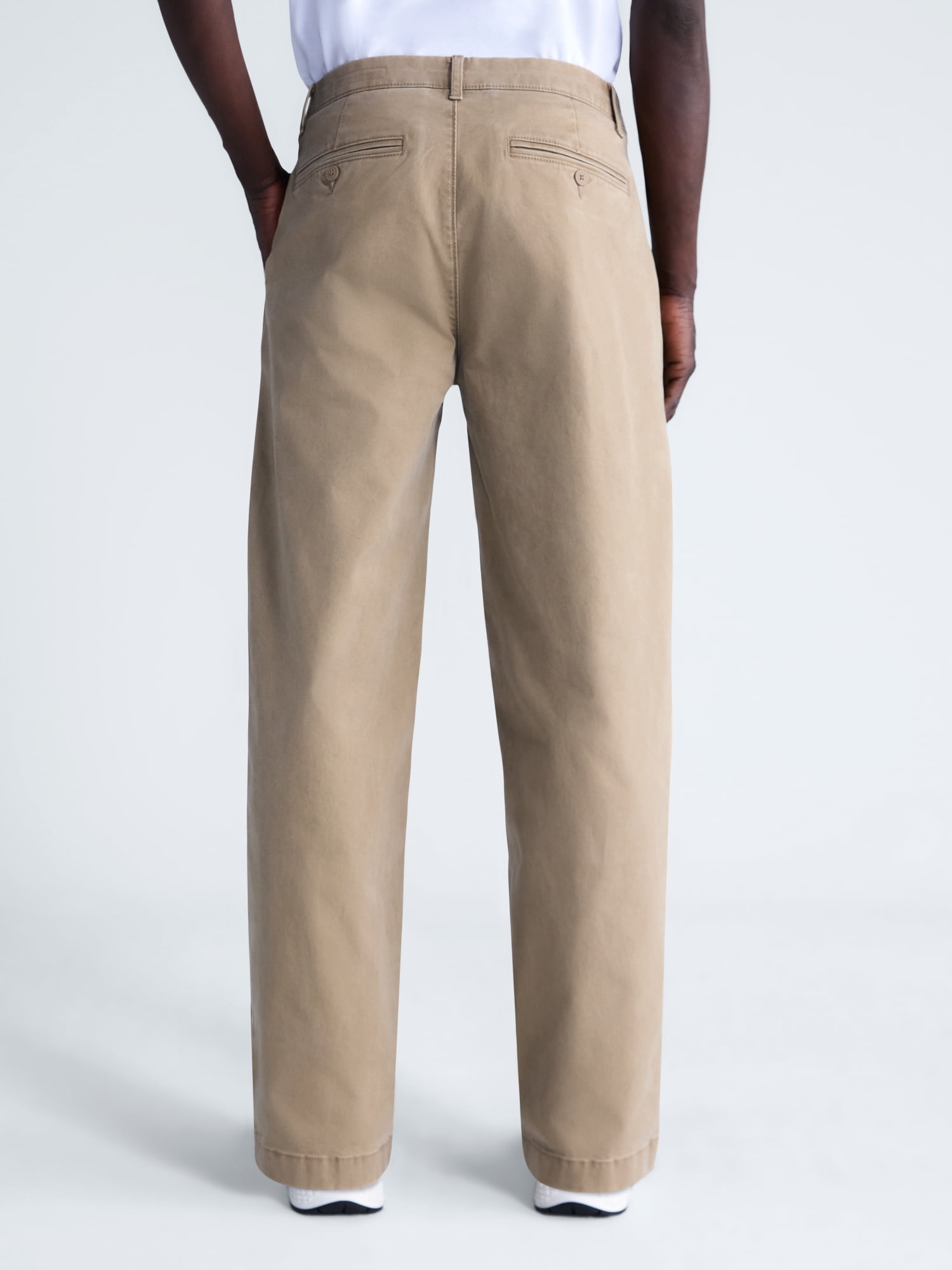 Free Assembly Men's Loose Fit Straight Leg Chino Pants, Waist Sizes 29-40