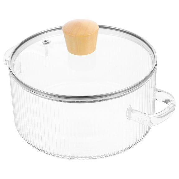 TABLETREANDS 12Pack Glass Soup Pots Wooden Handle Even Heat Conduction High Temperature Resistance Kitchen Use