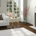 thumbnail image 2 of Henn&Hart 21" Gold Metal/Faux Marble Side Table, 2 of 8
