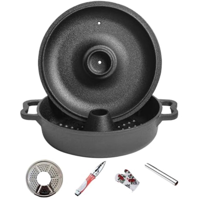 Cauldron Pot for Cooking - Non-Stick Cookware with Handle, Cast Iron Camp Dutch Oven, Even Heating with Sturdy Design, Cooking Pot for Frying Roasting Stewing Grilling Baking