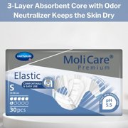 Hartmann MoliCare Incontinence Briefs, White, Elastic, Unisex, 30 Count, 1 Pack