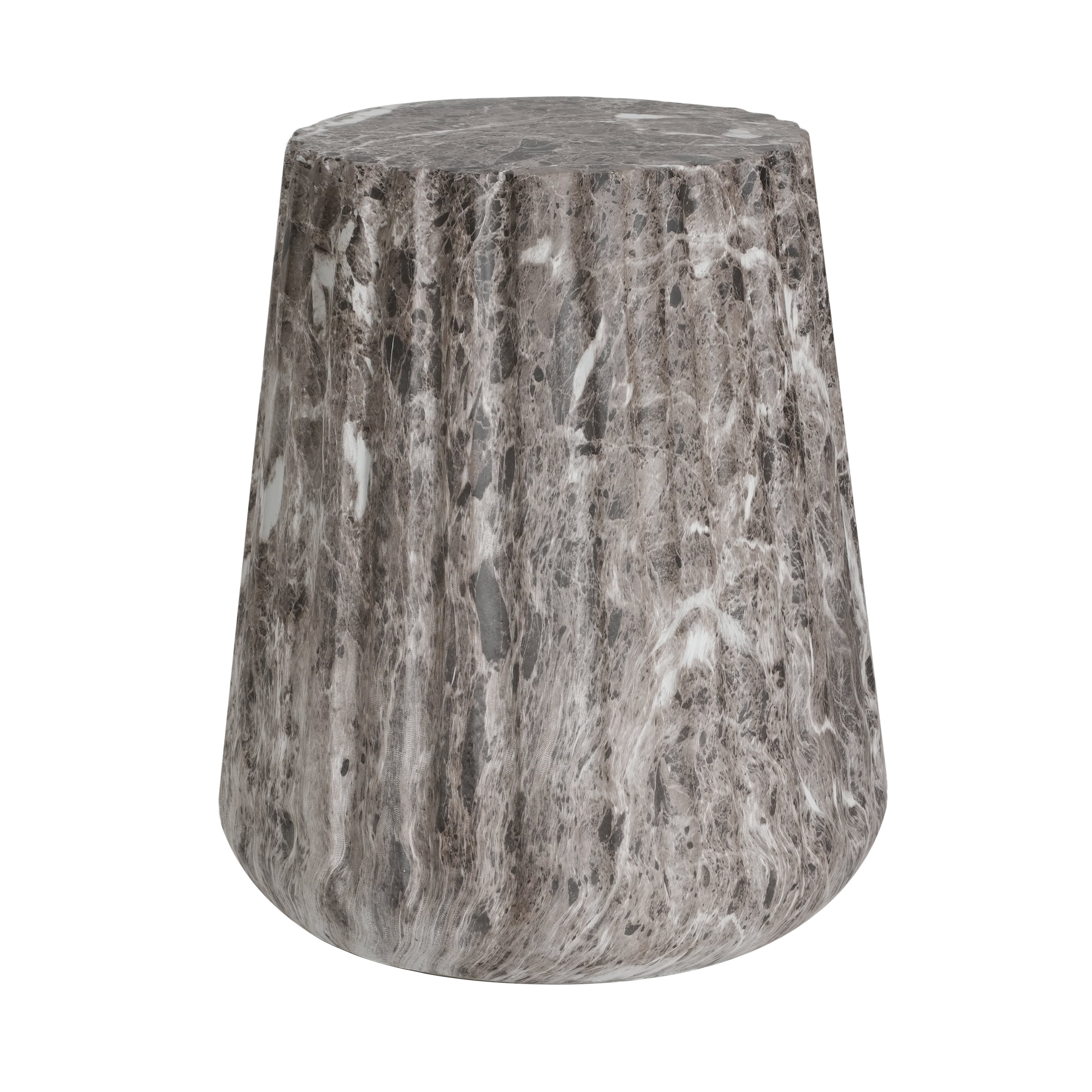 Carved Side Table, Outdoor Brown End Table for Patio Garden, Brown