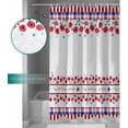 thumbnail image 6 of Blue Red Stripe Check Shower Curtain, Flowers Independence Day Shower Curtain Set with Hooks, Spring Summer Waterproof Fabric Shower Curtains for Bathroom Decor, 72x72 Inch Bath Curtain, 6 of 6