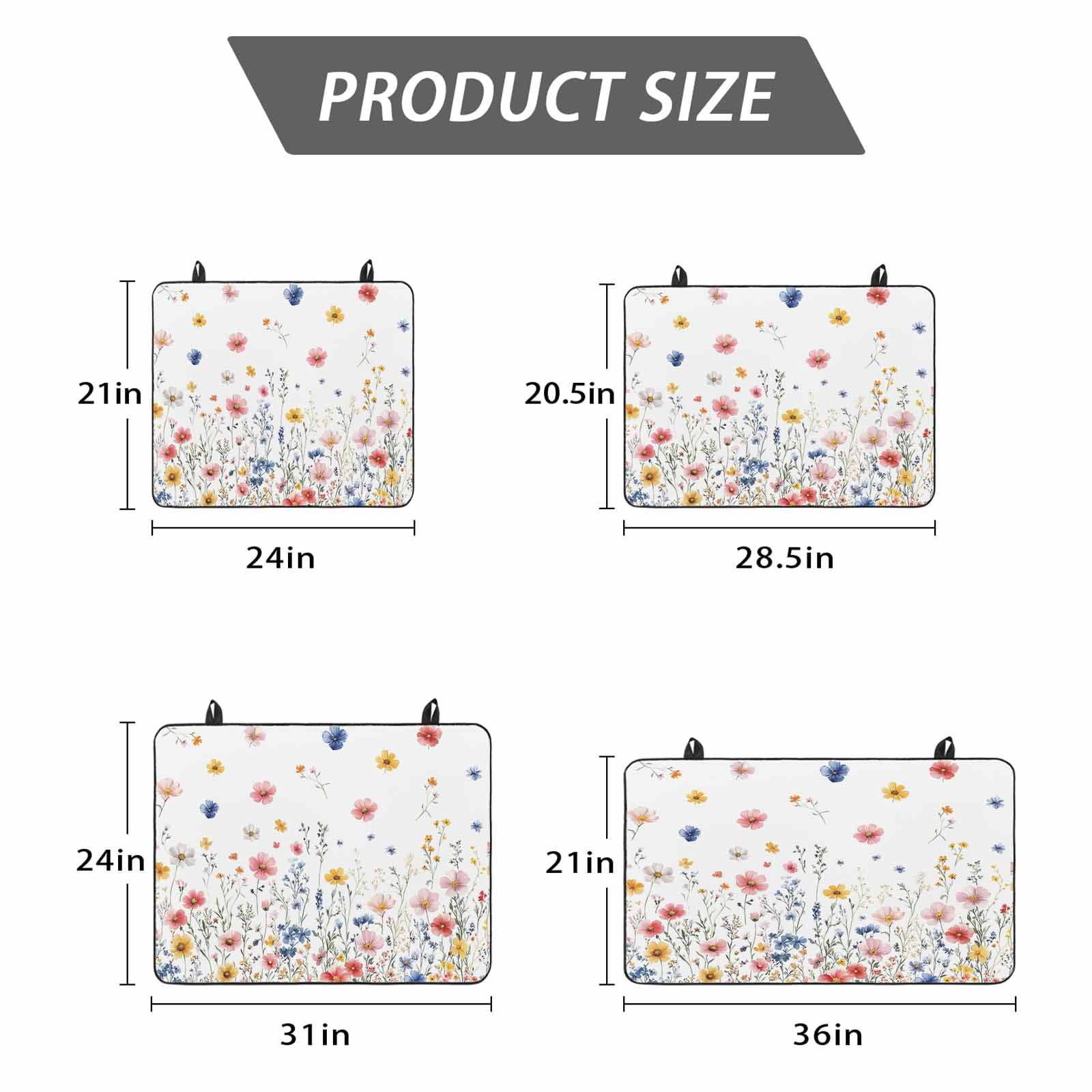 Blue Flowers Stove Top Cover for Electric Stove, Heat-proof & Non Slip Glass Top Stove Cover Protector, Pink Watercolor Botanical Garden Floral Kitchen Flat Cooktop Rubber Mat 24x21 Inches