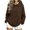 *Brown, variant on VBVC Women's Peter Pan Collar Oversized Sweatshirt , Ladies' Long Sleeve Drop Shoulder Pullover , Cozy Casual Tunic Top For Women, *Gray , Large