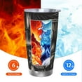 thumbnail image 6 of KLL Monochrome Mushroom Artwork Print 40oz Stainless Steel Insulated Car Cup with Spillproof Lid - Keep Your Drink Hot or Cold on the Go-Straw Three-piece Set, 6 of 8
