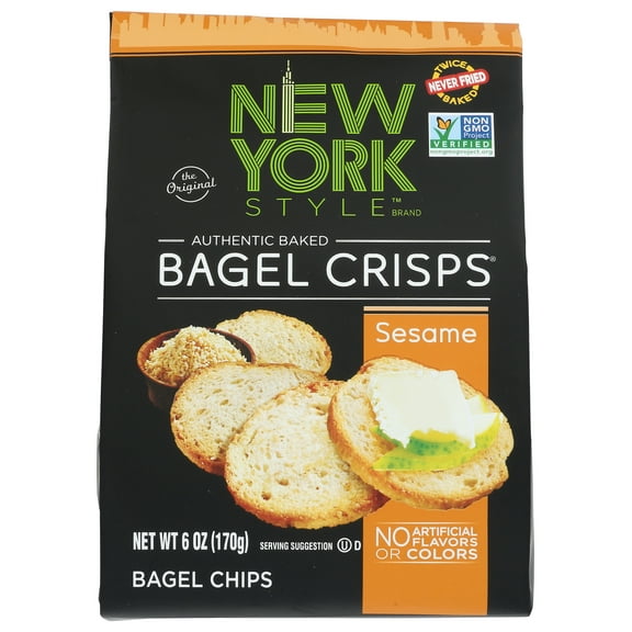Pack of 6, New York Style Sesame Bagel Crisps, 6 oz
