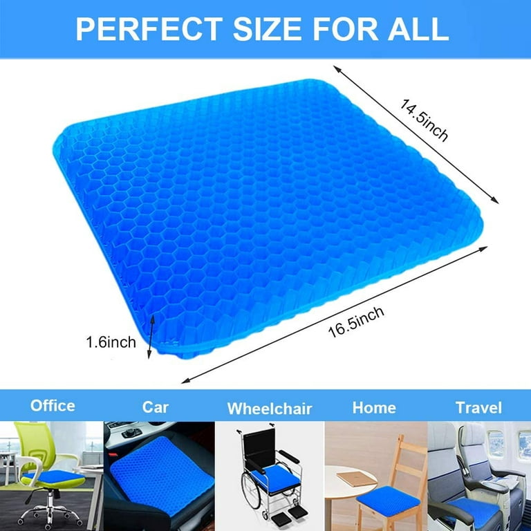 Tomight Gel Seat Cushion, Breathable Office Chair Cushion for Pressure  Relief Tailbone Back Pain Relief Honeycomb Gel Cushion with Non-Slip Cover  for Car/Office/Home/Wheelchair 