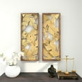 DecMode Contemporary Metal Banana Leaves Wall Décor, Set of 2 13"W x 34