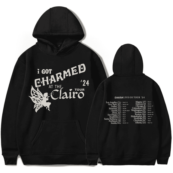 Clairo I Got Charmed at the Clairo Tour Hoodie Unisex Hooded Sweatshirt Long Sleeve Tracksuit Pullover Coat