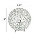 thumbnail image 3 of Elipse Medium 8" Contemporary Metal Crystal Round Sphere Glamourous Orb Table Lamp, Chrome, 3 of 5