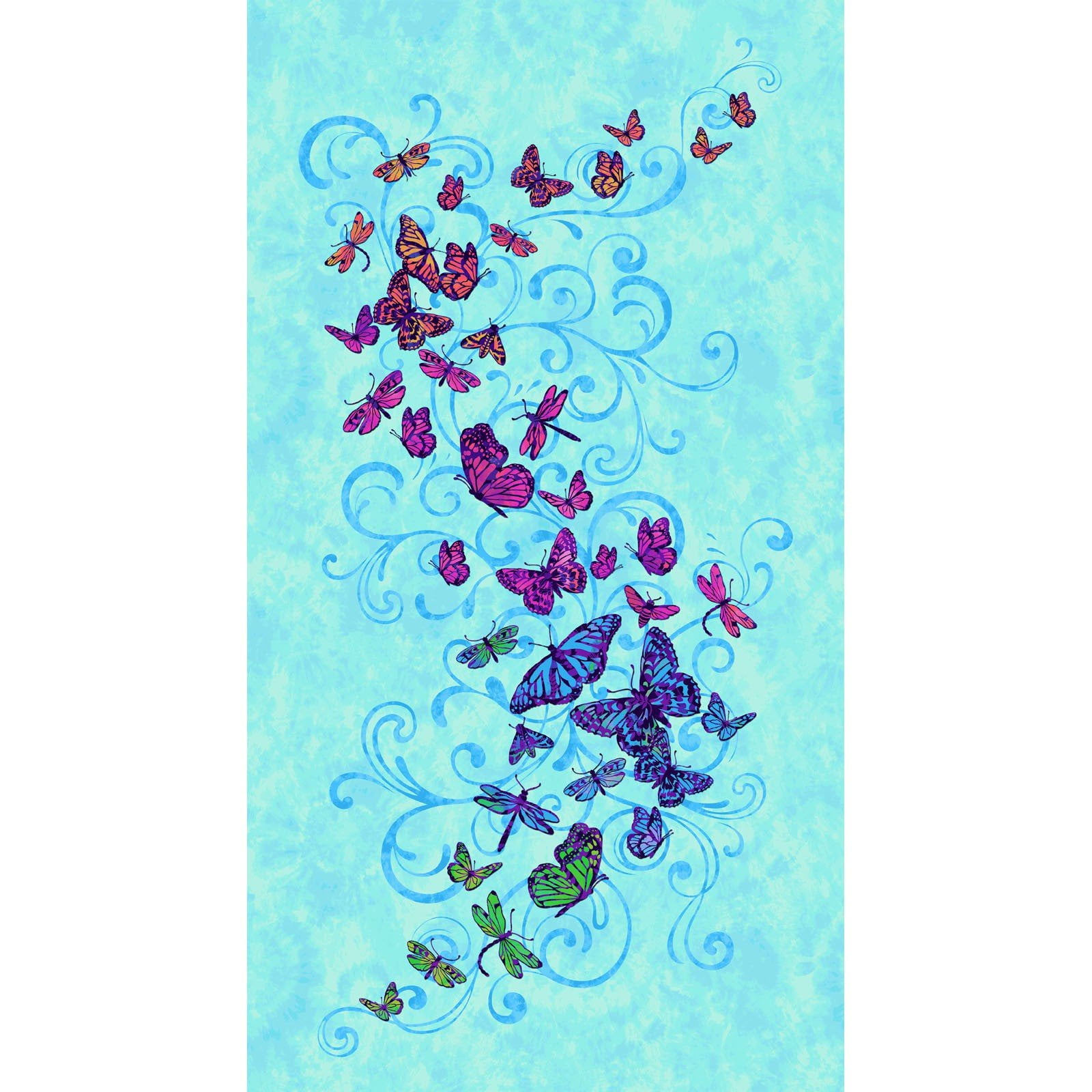 Studio E 3910P Aflutter 23" Butterfly Panel Cotton Quilting Fabric By