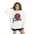 thumbnail image 2 of Women's Gameday Couture  White Tampa Bay Buccaneers Script Logo Oversized Premium Fleece Pullover Sweatshirt, 2 of 7
