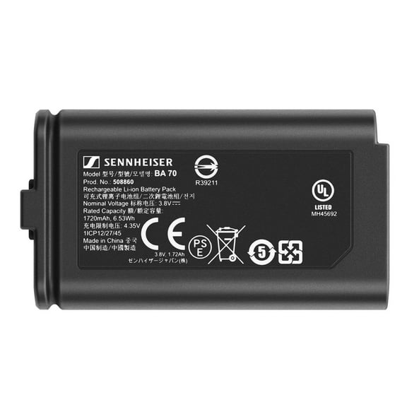 Sennheiser BA 70 Rechargeable Battery Pack for EW-D SK and EW-D SKM-S Transmitters