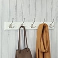 thumbnail image 4 of Melannco 27X5 Inch Wall Mount MDF Coat Rack With 5 Silver Metal  Hooks White, 4 of 12