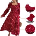 thumbnail image 4 of AUSDIOCA Puff Long Sleeve Maxi Dress for Women Casual Square Neck Garden Party Floral Dresses for Summer or Spring, 4 of 8