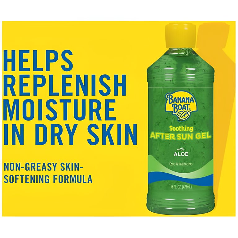 2 Pack Banana Boat Soothing Aloe After Sun Gel With Pure Aloe Vera 16 Oz  Each
