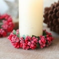 thumbnail image 4 of Christmas Candle Rings Wreaths Decor Artificial Red Berries Needles Candle Wreaths, Decorative Glass Tealight Candle Holder for Home, Wedding, Living Room and Bedroom Table Centerpiece, 4 of 7