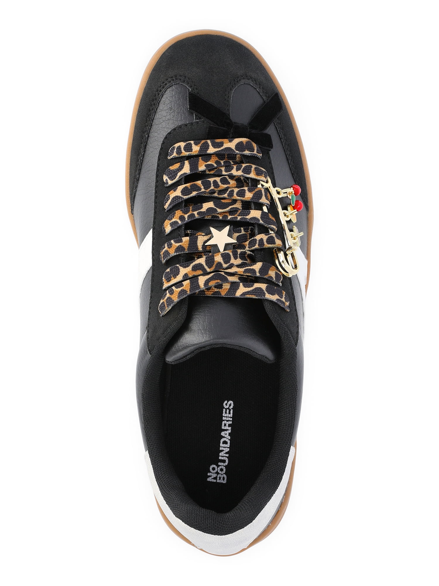 No Boundaries Women's Lace-Up Sport Sneakers with Charms