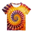 thumbnail image 2 of Spazoro Big Boys Girls Shirts Tee, Graphic T-Shirts Tie Dye Short Sleeve Crew Neck Casual Summer Tops for Unisex White Size 7 T, 2 of 5