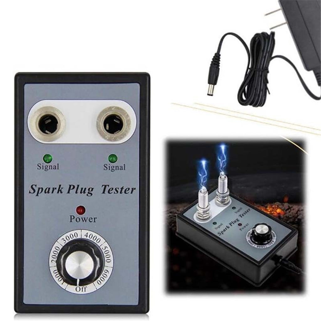 Ignition Testers for 12V Gasoline Cars & Motorcycles Adjustable Dual Holes Spark Tester Spark Plug Tester SPT360 with 5 Test holes 110V Diagnostic Spark Plug & Ignition Tools with Protective Cover