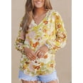 thumbnail image 2 of ORUYROP Blouses Décontractées Boho à Imprimé Floral Col en V Manches Longues Amples pour Femmes, 2 of 6