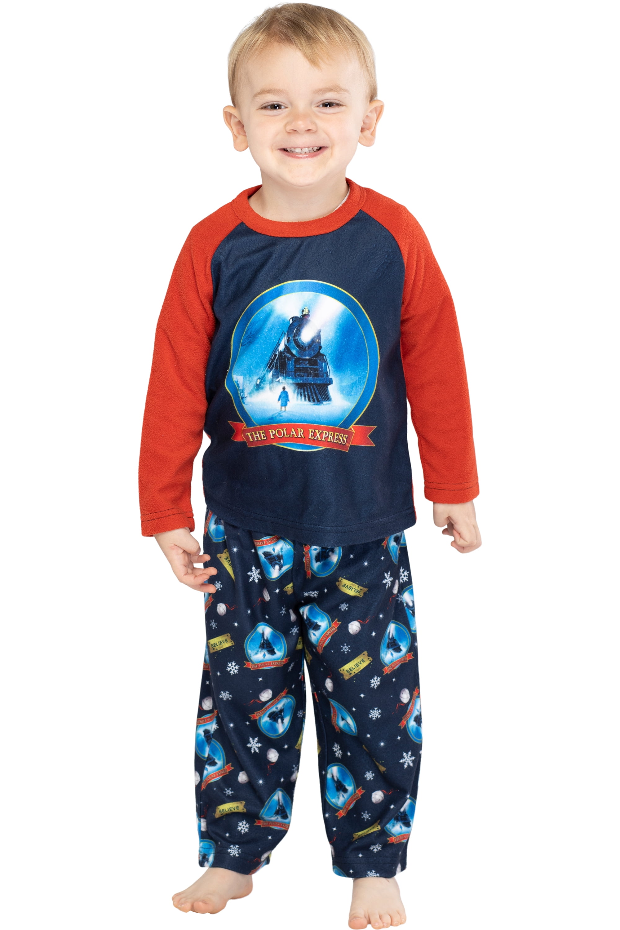 Boys Intimo The Polar Express Kids Buttonup 2Piece Fleece Pajama Set