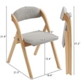 thumbnail image 2 of Folding Chairs 2 Pack Wooden Folding Chairs with Padded Seats and Back, Portable Stackable Dining Chairs Set of 2 Folding Chairs Ideal for Kitchen Office Wedding Party Picnic, Khaki, 2 of 7
