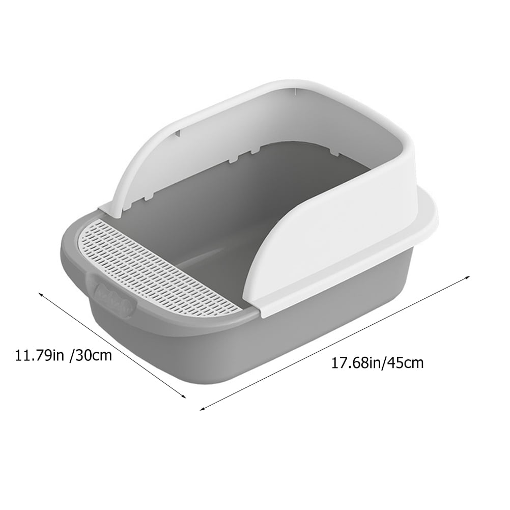 ULTNICE 1 Set of Litter Box for Kittens Cat Toilet in Light Grey with Durable Use