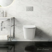 Calice Wall-Hung Toilet Bundle 0.8/1.6 GPF Dual Flush in Glossy White with Flush Plate