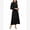 2# Black, variant on IWEMEK Women Dresses V Neck Wrap Tie Swiss Dot Dress Fashion Casual Fall Long Sleeve Maxi Comfort Solid Black Outfits