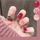 thumbnail image 2 of Juego de 24 uñas postizas acrílicas cortas con decoración de flores 3D., 2 of 5