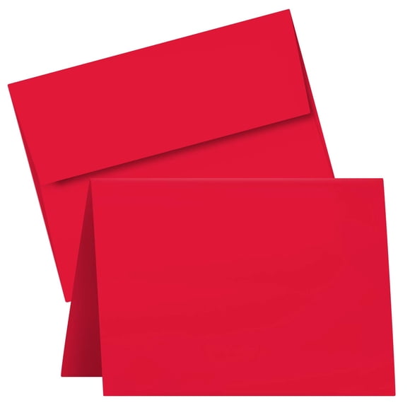 Tarjetas de felicitación con impresión superfina en blanco, color rojo, tamaño A7 (12,7 x 17,8 cm)