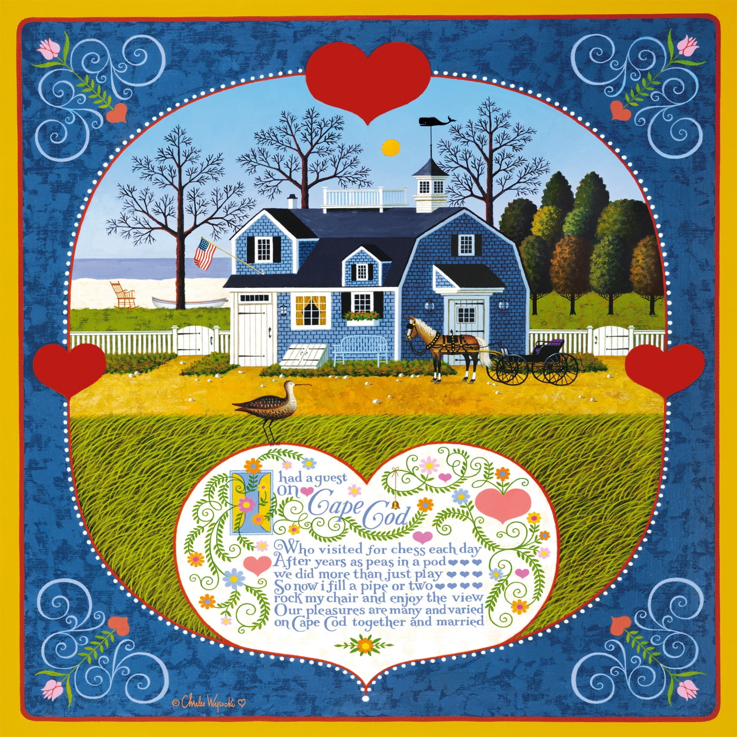Buffalo Games 300-Piece Charles Wysocki Sweetheart Chessmate Interlocking Jigsaw Puzzle