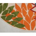 thumbnail image 3 of Nourison Tropical Oasis Indoor/Outdoor Modern Floral Green 5'3" x ROUND Area Rug, (5' Round), 3 of 4
