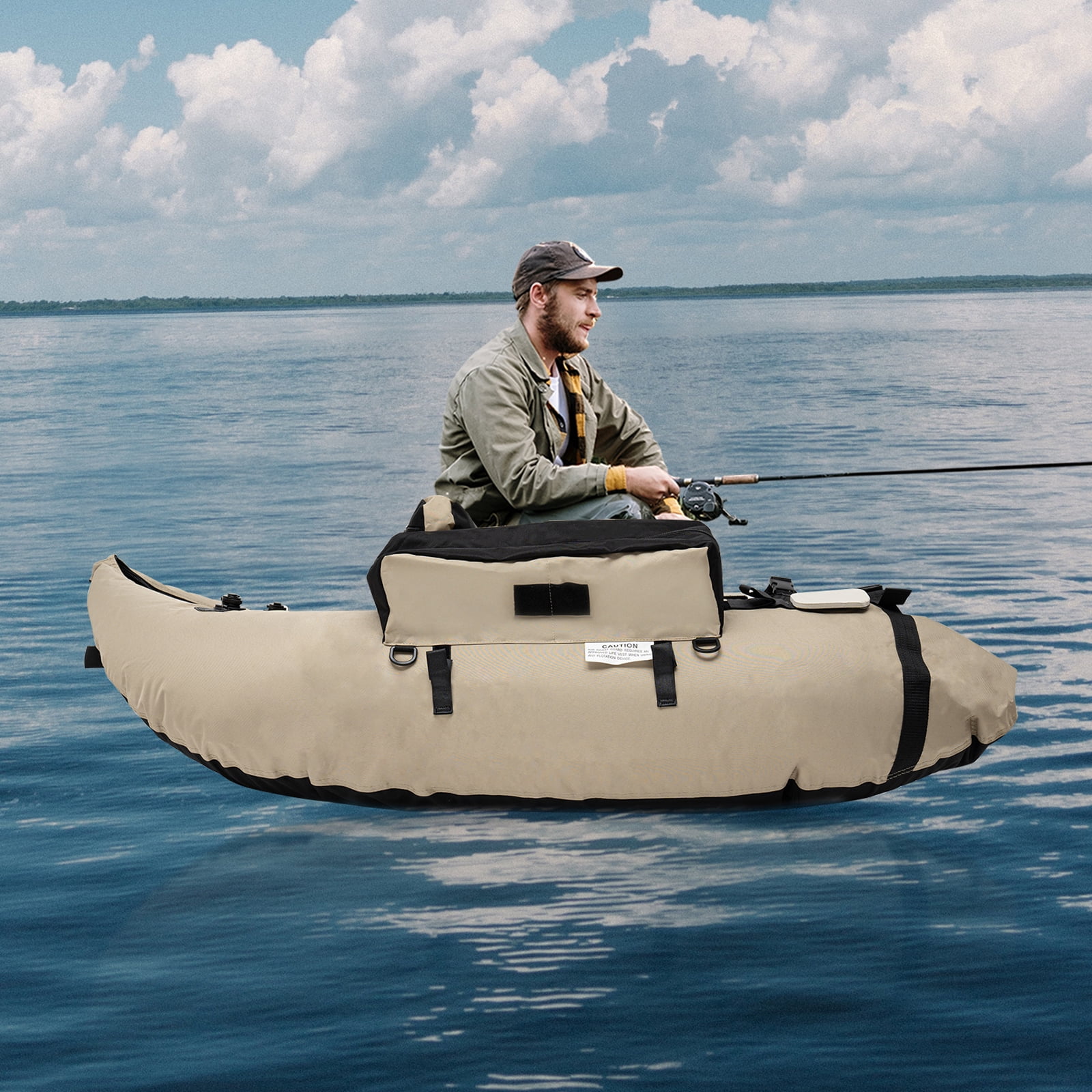 Dwellnix Portable Outdoor Fishing Boat Inflatable Fishing Boat W Storage Pocket 286 6lbs