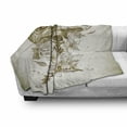 thumbnail image 3 of Day of the Dead Soft Flannel Fleece Blanket, Wooden Floral Leaves with Mexican Spanish Festival Hat Traditional Print, Cozy Plush for Indoor and Outdoor Use, 60" x 80", Khaki Beige, by Ambesonne, 3 of 6