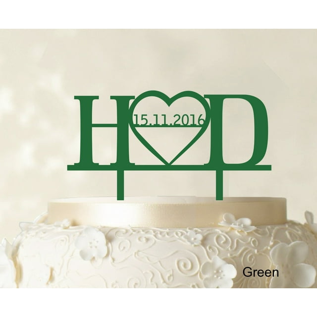 Monogram Personalized Cake Topper Custom Wedding Cake Topper Cake Decorations Color Option Available 5-7 Inches Wide