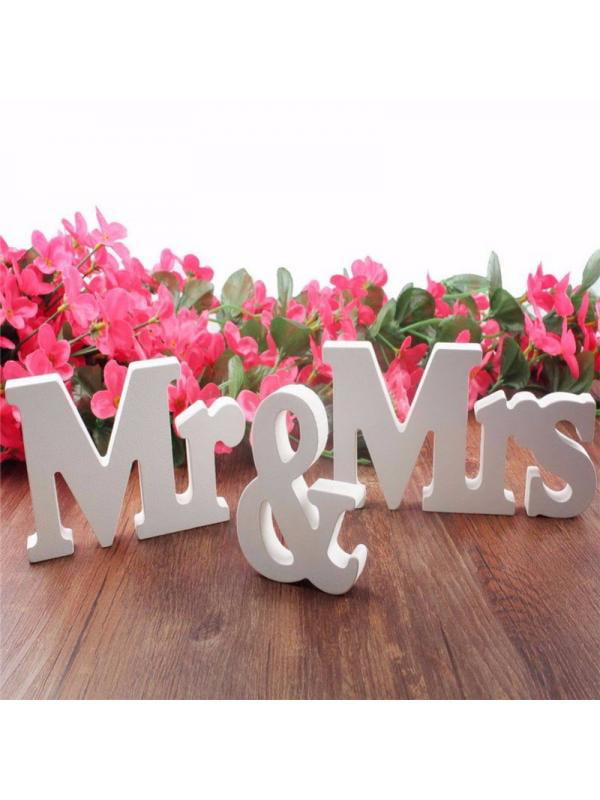 2Sets Wooden Mr and Mrs Letters Sign Standing Top Table Wedding Decoration USA 