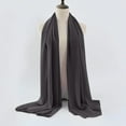 thumbnail image 3 of QASIEATN Silk Scarf for Delicate Ladies Fashion Women's Soft Solid Color Shawl Baotou Pearl Chiffon Shawl Muslim Hijab Women's Accessories Gray, 3 of 3