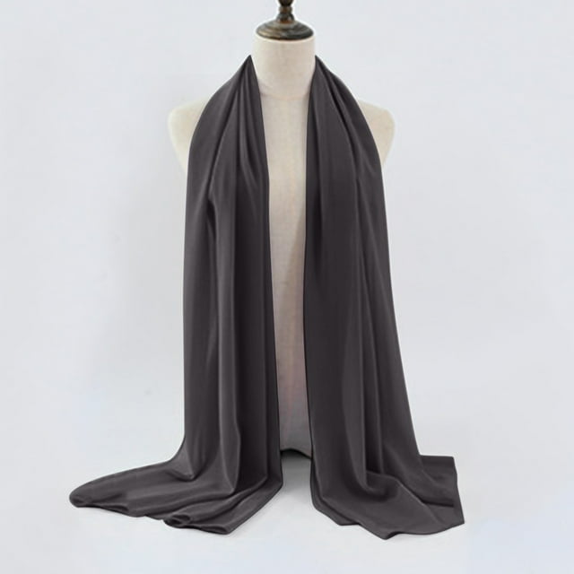 Women's Soft Solid Color Shawl Baotou Pearl Chiffon Shawl Muslim Hijab
