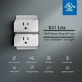 thumbnail image 2 of SONOFF S31 Lite Wifi Smart Plug with Voice Control Timers, Wifi Smart Outlet Works with Alexa, Google Home & IFTTT, 2.4GHz Wi-Fi,4Packs, 2 of 13