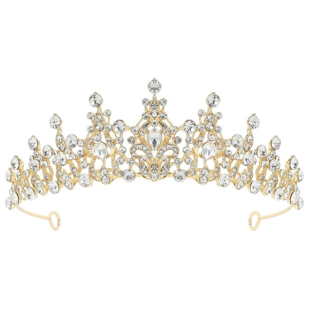 KAKOWELY Tiara Corona de diamantes de imitación para mujer, diadema brillante para novia y boda