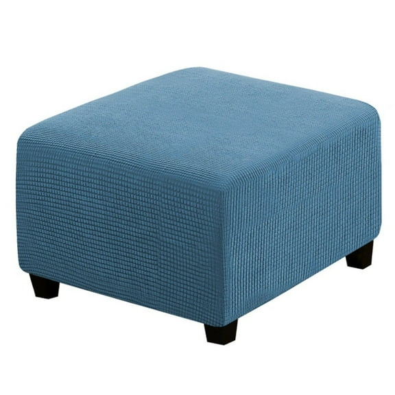 ATJIA Stretch Square Ottoman Cover Folding Storage Stool Furniture Protector Soft Rectangle Slipcover with Elastic Bottom