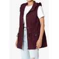 thumbnail image 3 of TheMogan Women's PLUS Drawstring Loose Fit Utility Vest Sleeveless Military Jacket, 3 of 7