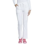Dickies Advance Medical Scrubs Pant for Women Mid Rise Boot Cut Drawstring DK200, S, White