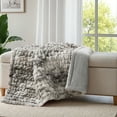 thumbnail image 4 of Regency Heights Extra Soft Fuzzy Faux Fur Throw Blanket, Ombre Reversible Shaggy Blanket, Fluffy Cozy Plush Fleece Blankets for Couch Sofa Bedroom, Gifts for Women Men 50x60" Gray, 4 of 8