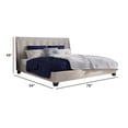 thumbnail image 5 of Atina California King Platform Bed, Button Tufted Beige Linen Upholstery, 5 of 5