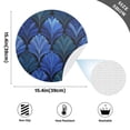 thumbnail image 5 of 15 Inch Round Grid Plate Mats Heat Non-Slip Resistant PVC Placemats for Kitchen Dining Table Decor Blue Batik Leaves Pattern 1PCS, 5 of 5