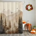 thumbnail image 2 of Shower Curtain 72"W x 72"L Fall Autumn Forest Birds Fabric Shower Curtains Set with Hooks Water Repellent Bathroom Curtains Machine Washable Bathroom Accessories, 2 of 6